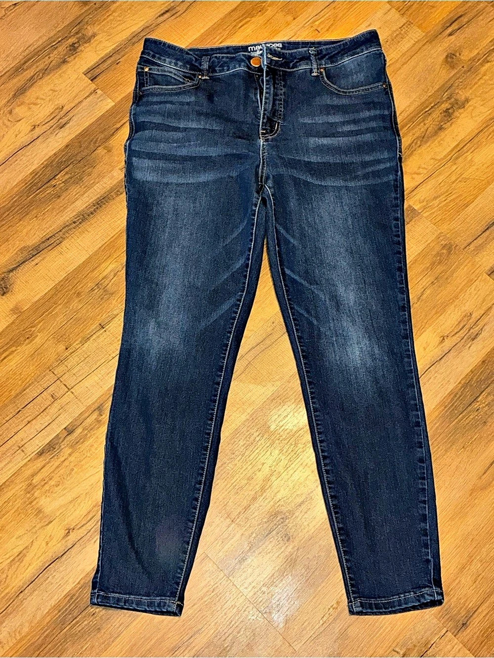 Maurices Everflex High-Rise Skinny Jeans Blue Waist 14